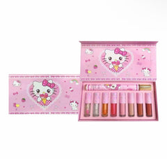 Kawaii Pink Kitty Lip Gloss & Perfume Gift Set – 8 Piece Cute Makeup Collection