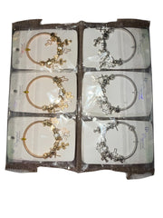 Cross Charm Bangle Bracelet – Faith-Inspired Gold & Silver Charm Bracelet (Dozen Pack Available)
