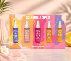 5-Piece Body Mist Set – Scenabella Fragrance Spray Collection (Travel Size Perfume Gift Set)