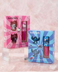 Cute Character Lip Gloss & Lip Balm Set 3-in-1 – Kawaii Glitter Lip Gloss Gift Set – Moisturizing Lip Care Collection