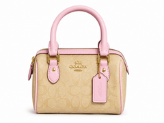 Pink Satchel Crossbody Bag – Designer Inspired Top Handle Purse with Adjustable Strap for Women