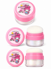 Kawaii Character Highlighting Powder with Puff Applicator – Shimmer Glow Face & Body Highlighter –