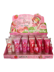 Strawberry Lip Gloss Set with Keychain Charms – Wholesale Dozen Pack Cute Gloss Tubes | Sweet Beauty Co